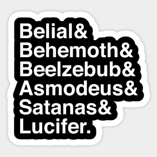 HELLvetica - Occult Goth - Devil Names Sticker